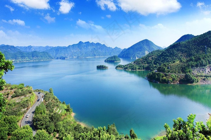 台州黄岩西部长潭水库千岛湖风光图片