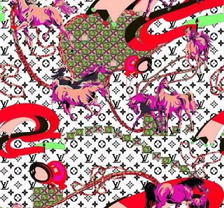 大牌印花 方巾 链条图片