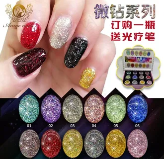 微钻美甲甲油胶图片