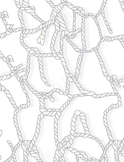 白底链条麻绳图案印花图片