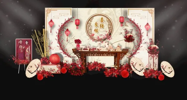 香槟色新中式婚礼图片
