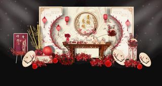 香槟色新中式婚礼图片