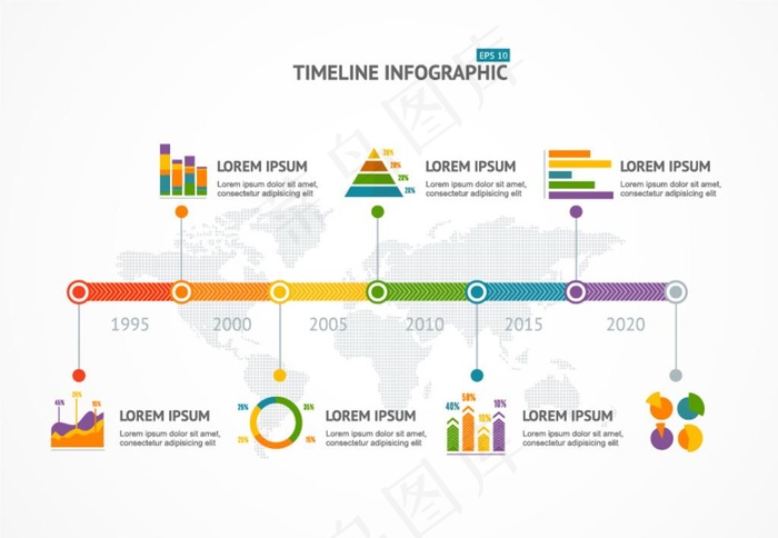 商务科技办公数据统计流程图表图片