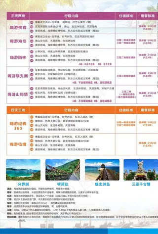 海南旅游详细行程宣传单图片