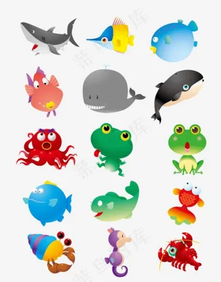 卡通海洋动物图片