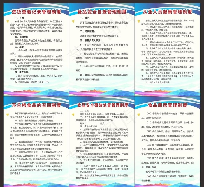 食品管理制度牌图片
