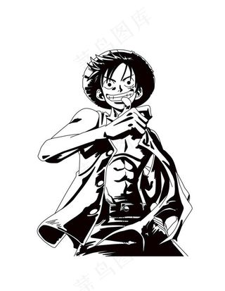 矢量图 海贼王路飞 手勾文件图片