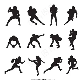 橄榄球员剪影图片
