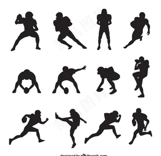 橄榄球员剪影图片