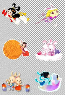 中秋卡通玉兔图片