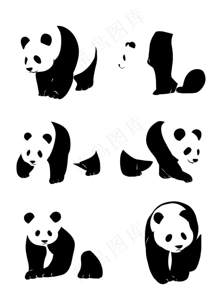 手绘熊猫图片psd模版下载