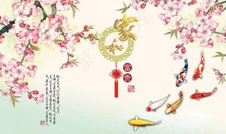 家和富贵背景墙图片