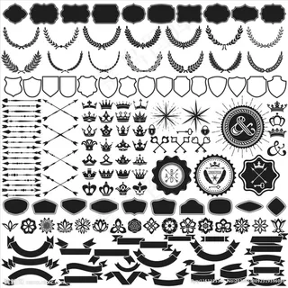 矢量徽章盾牌框标欧式缎带图片 矢量徽章盾牌框标欧式缎带图片