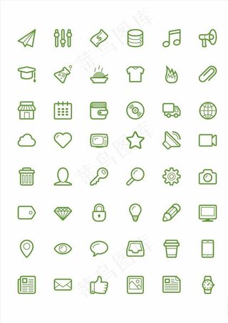 矢量商务办公生活类小图标图片