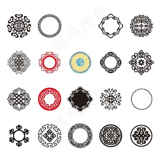 圆形蒙古纹理 整理 精心编辑矢图片