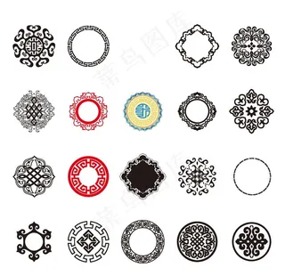 圆形蒙古纹理 整理 精心编辑矢图片