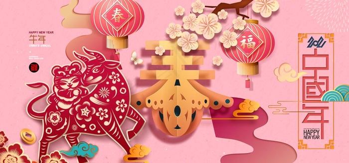 牛年图片(7087X3543(DPI:300))psd模版下载