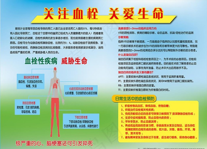 关注血栓 关爱生命图片psd模版下载
