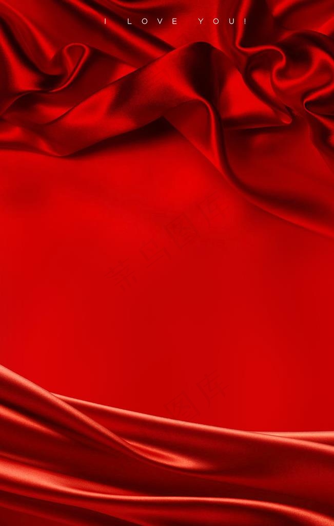 红色丝绸背景底图片