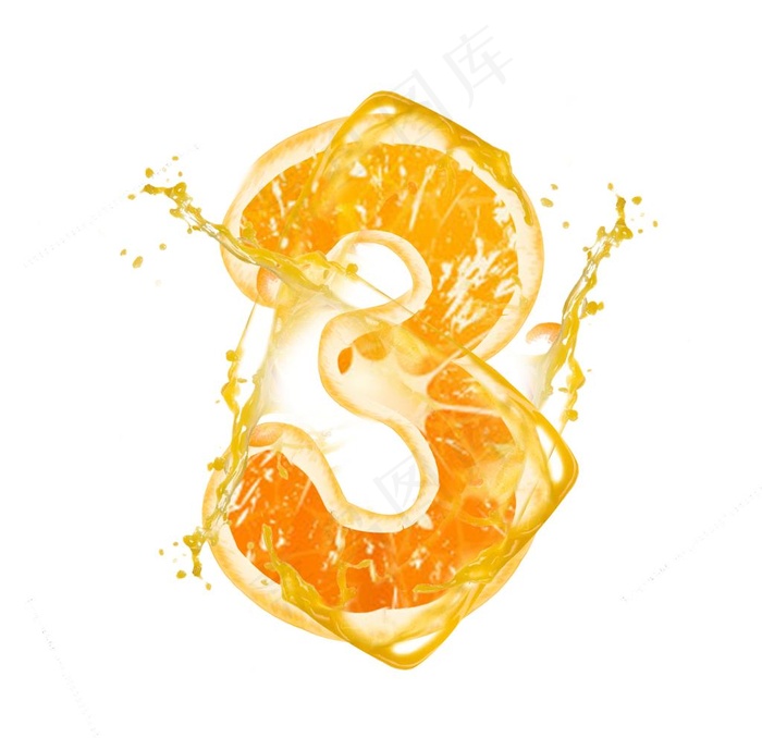 夏日水果数字图片