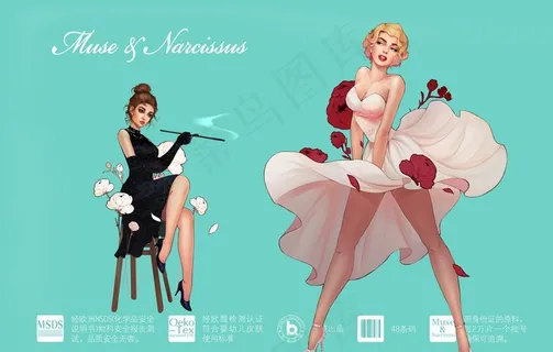 护肤美容时尚手绘美女图片