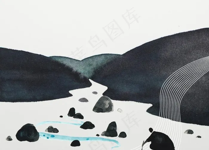 高山流水图片(1890X1417(DPI:300))psd模版下载