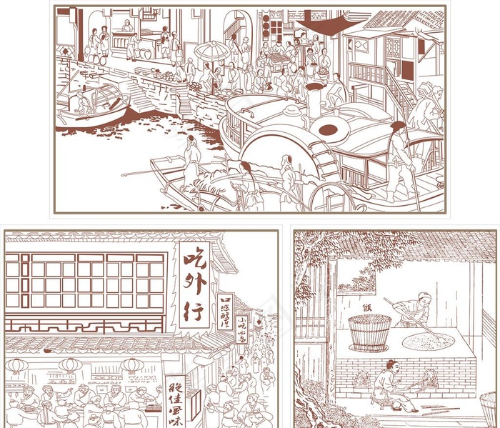 古代市集壁画图片