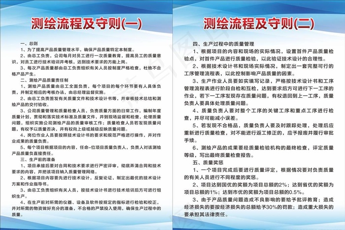 测绘制度牌 蓝色制度牌图片cdr矢量模版下载