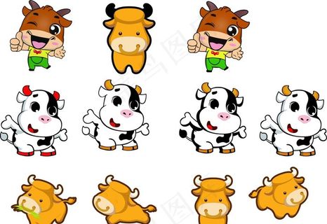 卡通牛可爱牛牛牛图片