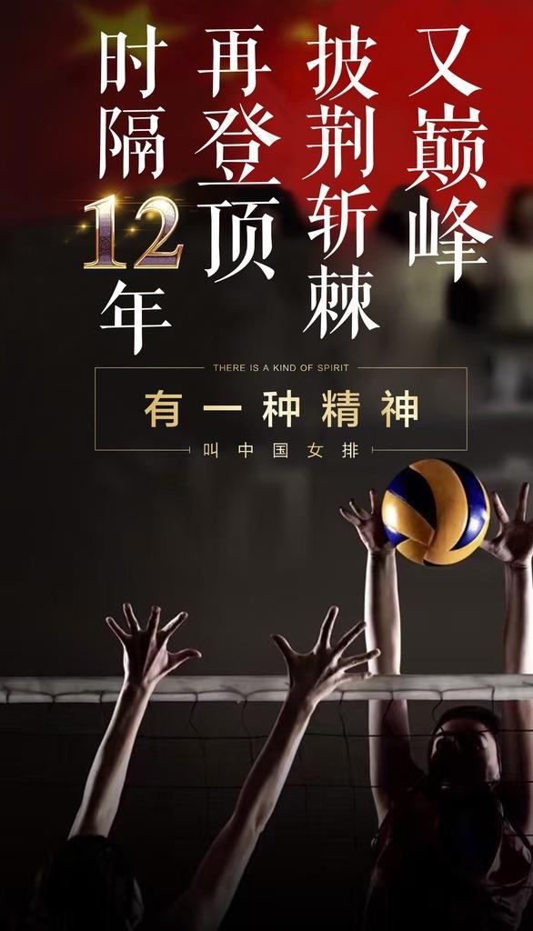 女排海报图片cdr矢量模版下载