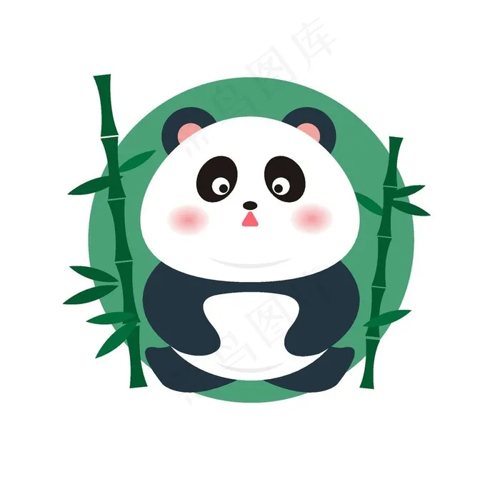 卡通熊猫图片ai矢量模版下载