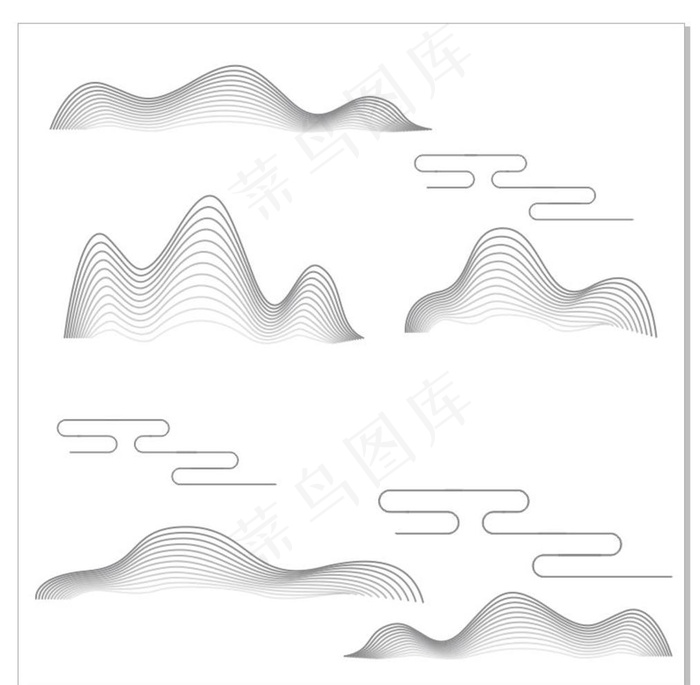 线条山图片cdr矢量模版下载