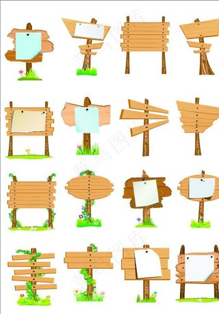 木质指引牌图片