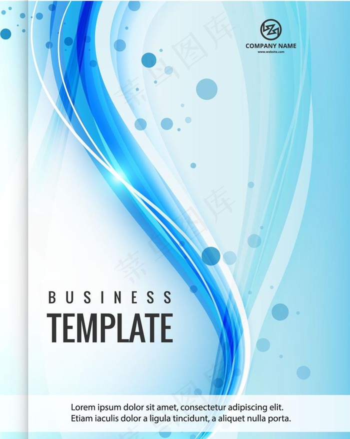 波浪蓝色手册封面背景底纹素材图片