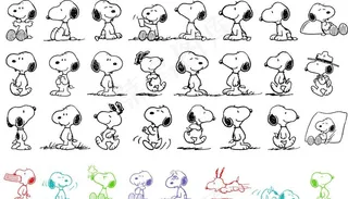 史努比卡通动画经典矢量图图片