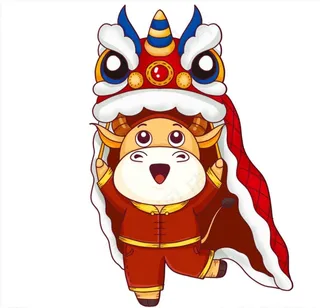 牛年舞狮图片