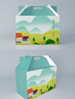 手提礼盒样机 包装样机图片