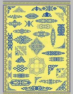 蒙古族花纹素材图片