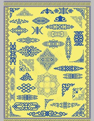蒙古族花纹素材图片