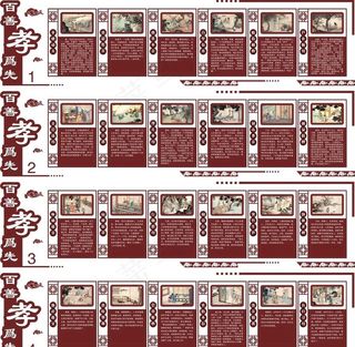 中国传统文化24孝文化墙展板图片