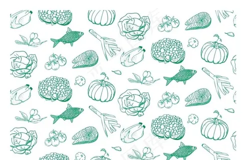 生鲜瓜果蔬菜无缝拼接背景图片