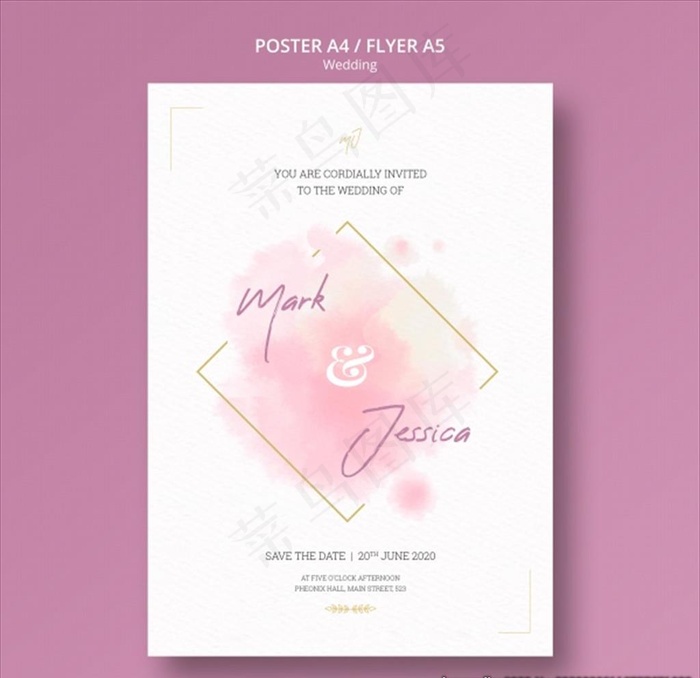 简约婚礼海报模板图片