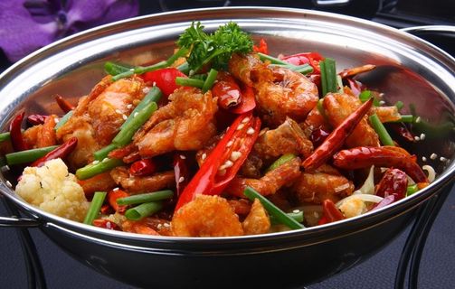 干锅香辣虾图片