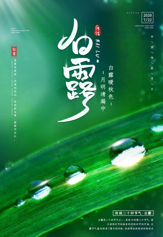 白露图片(2362X3543(DPI:100))psd模版下载