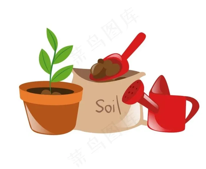 卡通花盆图片eps,ai矢量模版下载