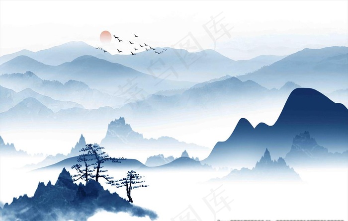 意境山水图片(7087X4724(DPI:300))psd模版下载