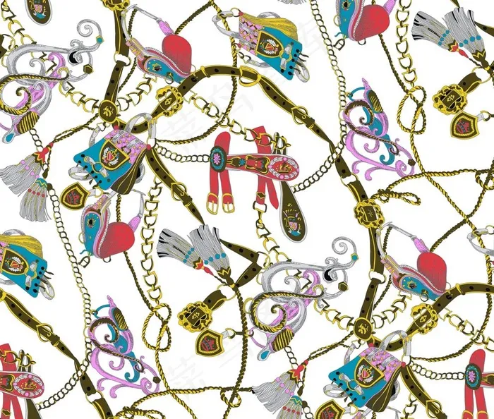 皮带 链条 数码印花 大牌图片