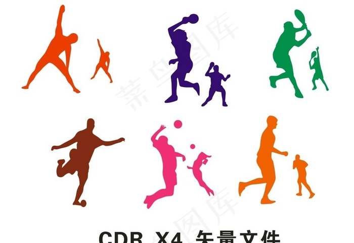 运动剪影图片cdr矢量模版下载