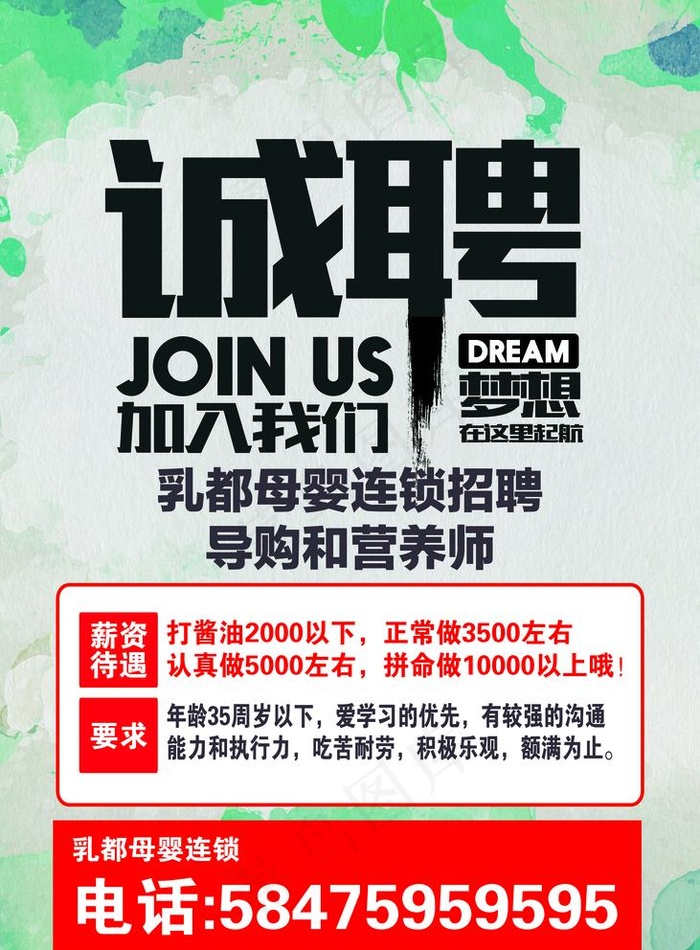 招聘广告图片(3543X4960(DPI:179))psd模版下载