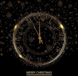 新年时钟矢量图片